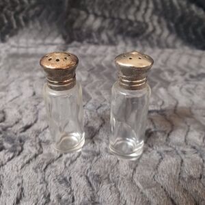 Salt & Pepper Shakers - Vintage Small Clear 3" H x 1" W